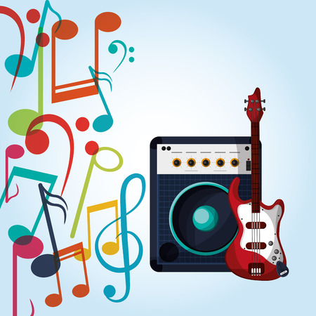 music club notes and guitar