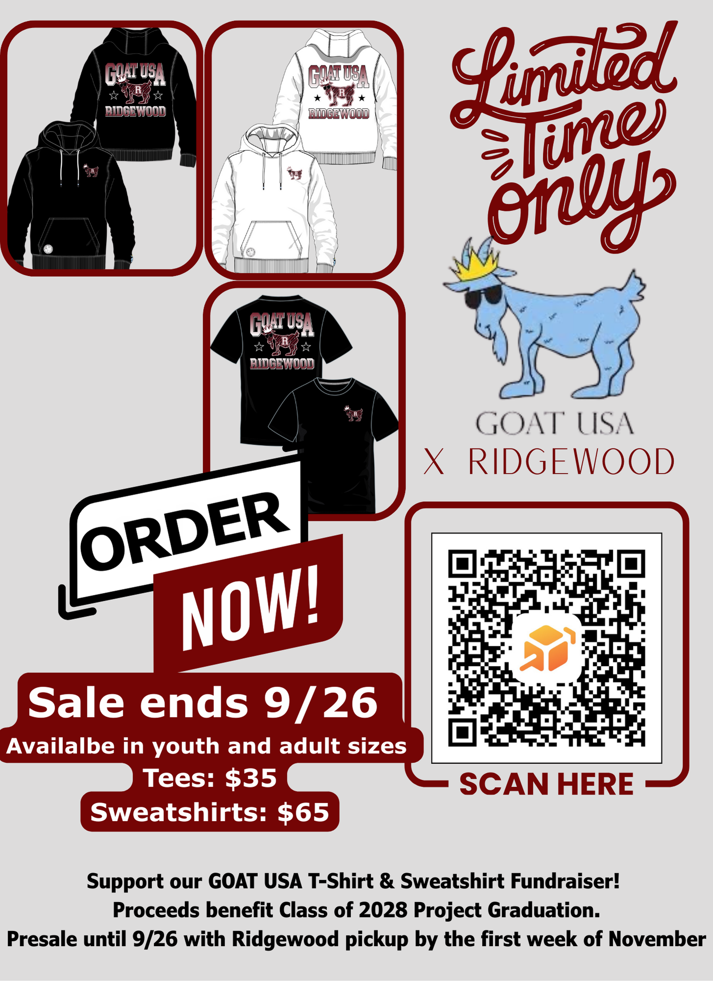 Class of 2028 Project Graduation Fundraiser - Presale through September 26, 2025