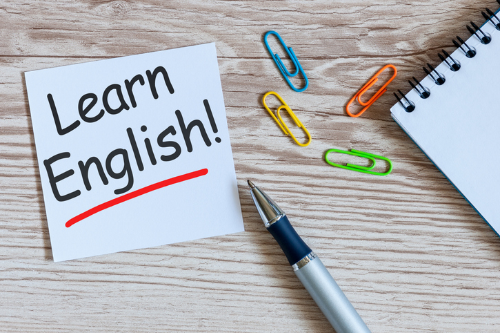 image of flyer that says learn english