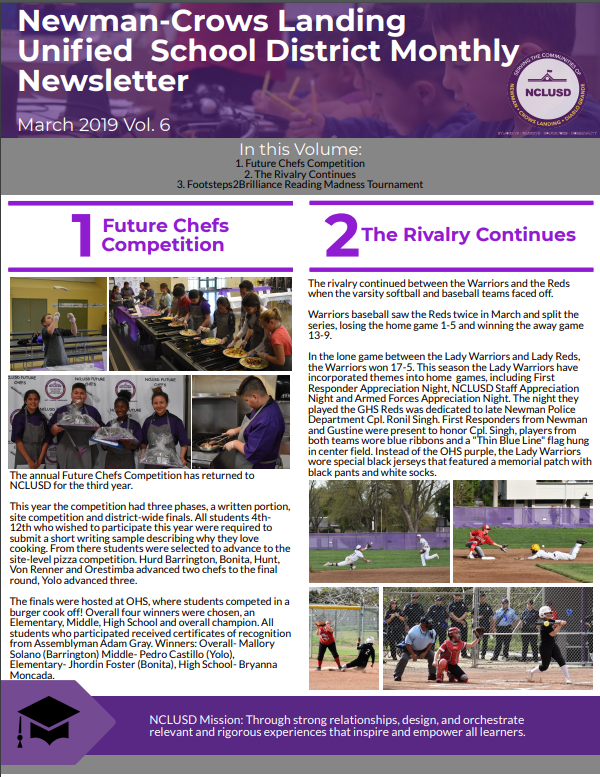 Newman-Crows Landing Unified School District Monthly Newsletter