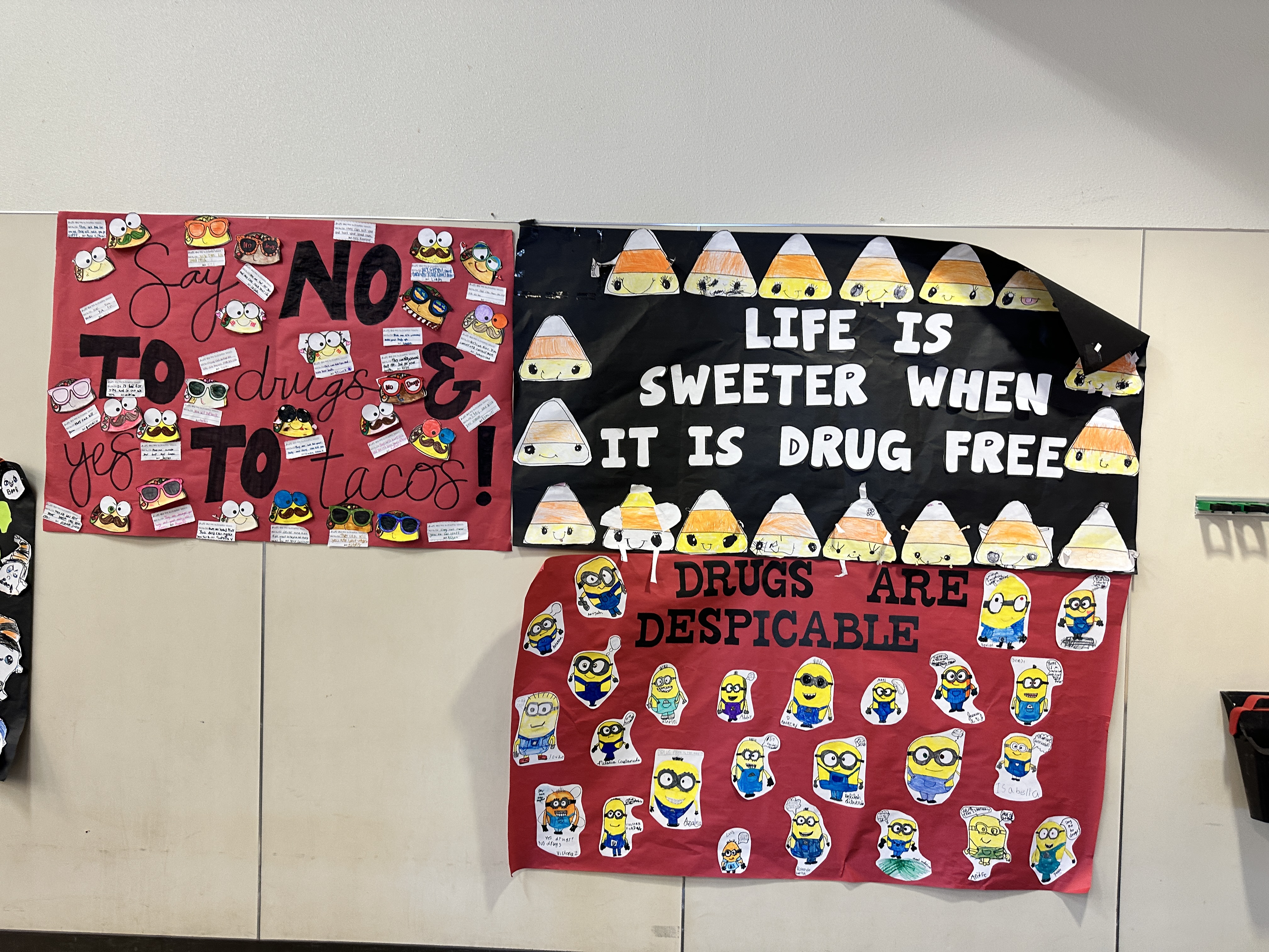 Red Ribbon Week posters students made.