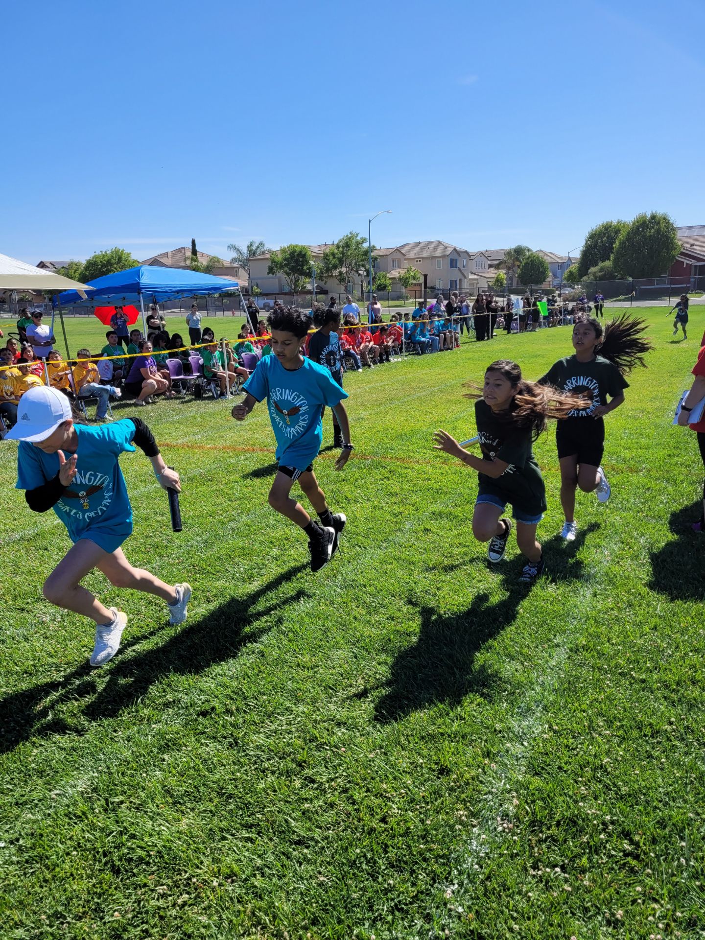 Students competing in Olympic games.