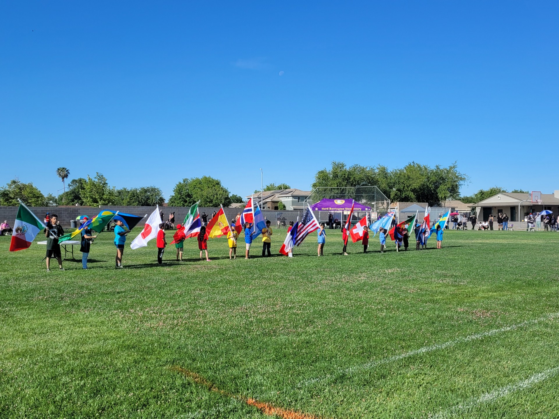 Students competing in Olympic games.