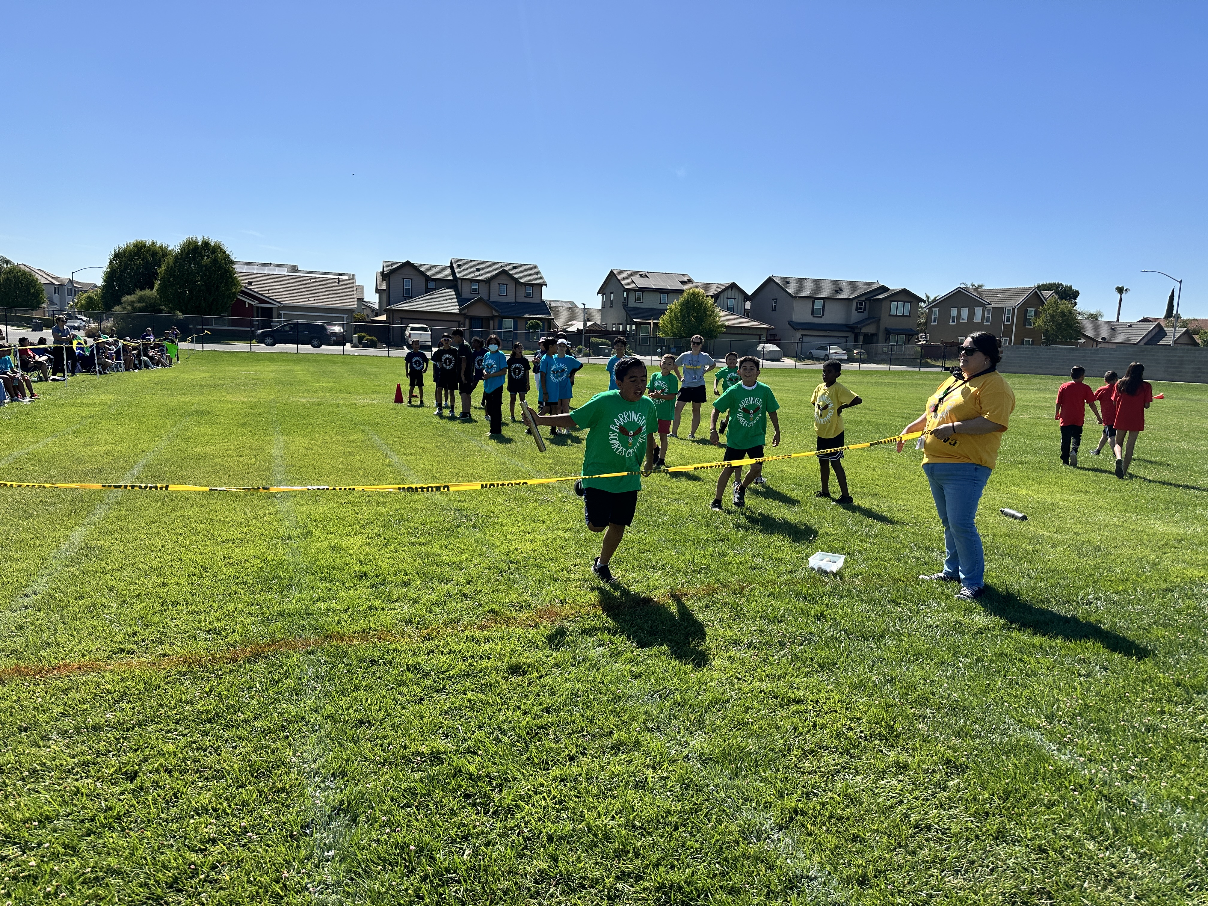 Students competing in Olympic games.