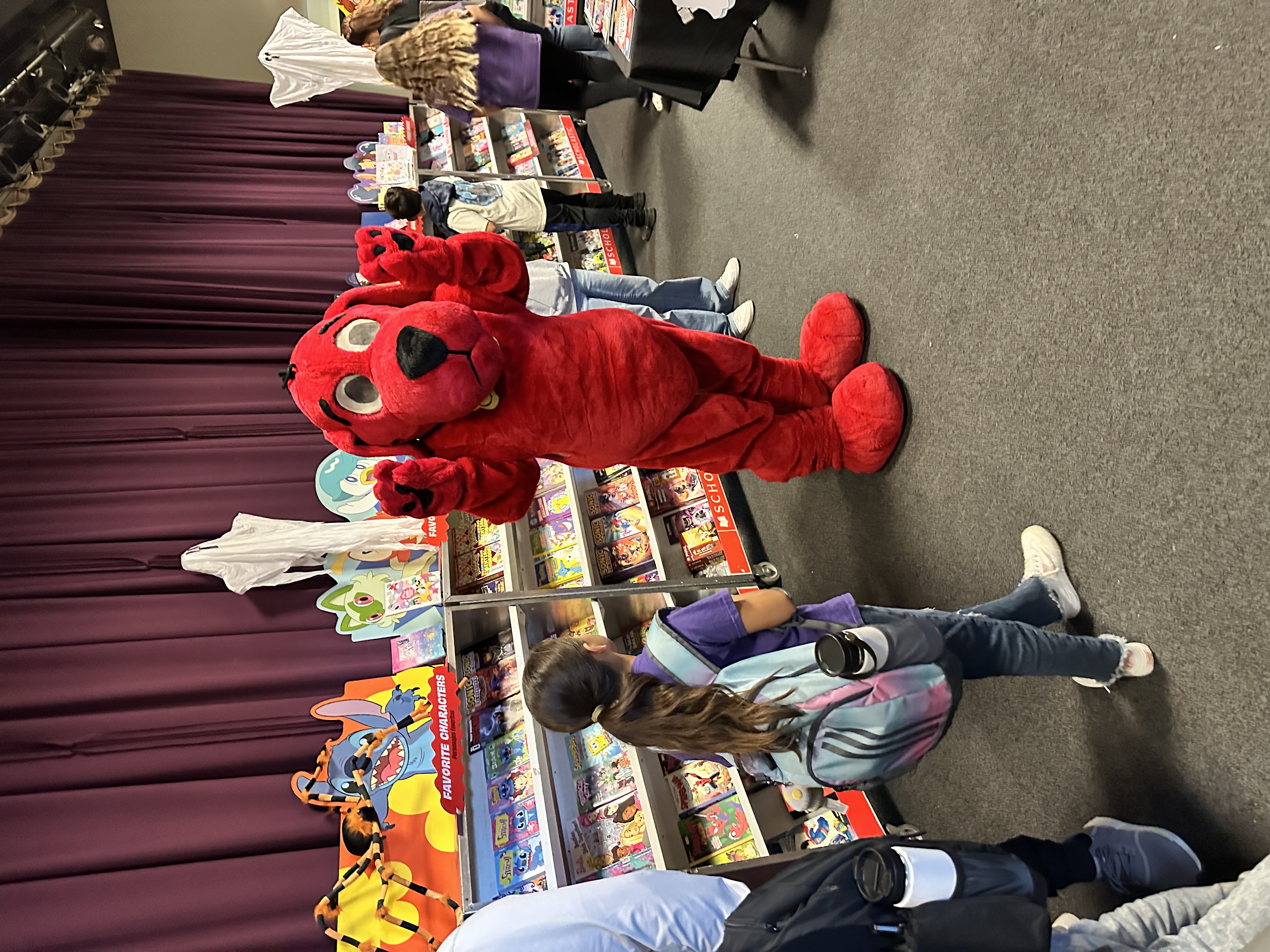 Families shopping at the book fair