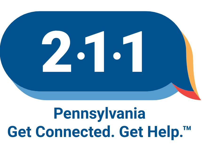 Blue and white PA 211 logo