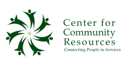 Center for Community Resources logo in green and white