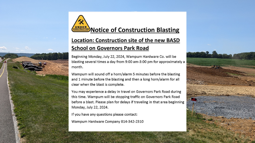 construction blasting notice
