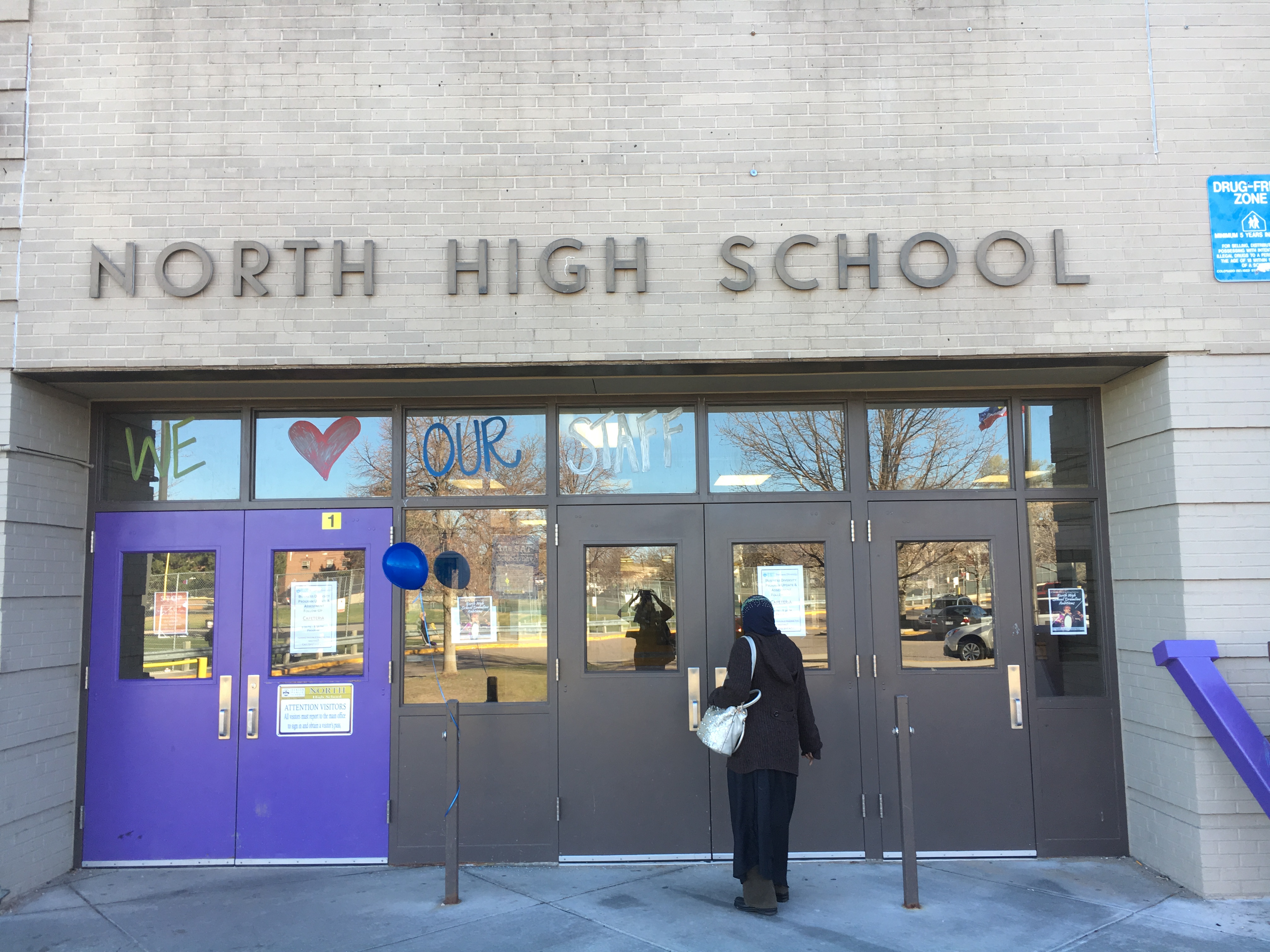 Person entering North High School