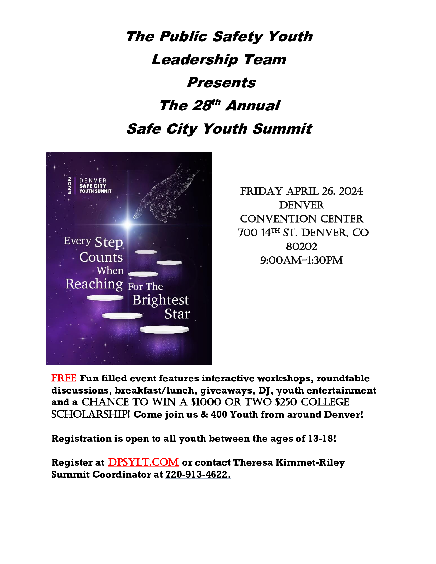 Safe City Youth Summit Flyer