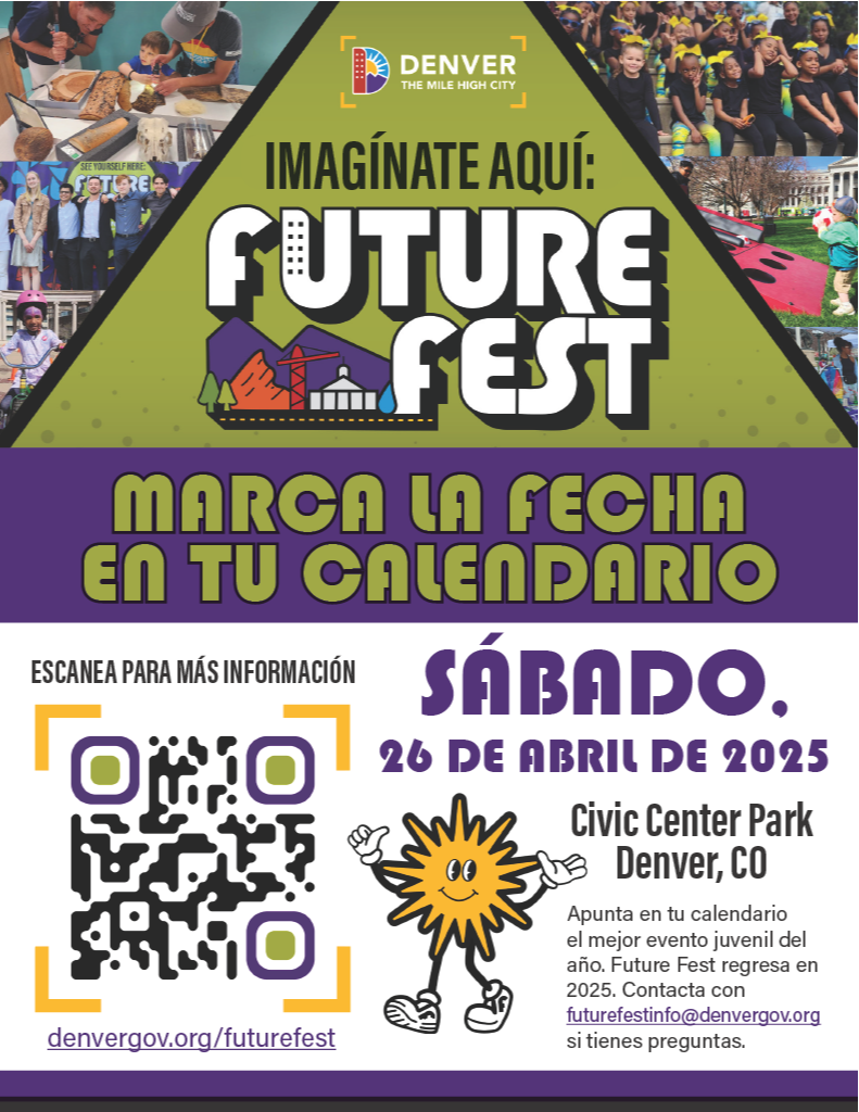 April 26, 2025 Future Fest Save the date flyer in spanish