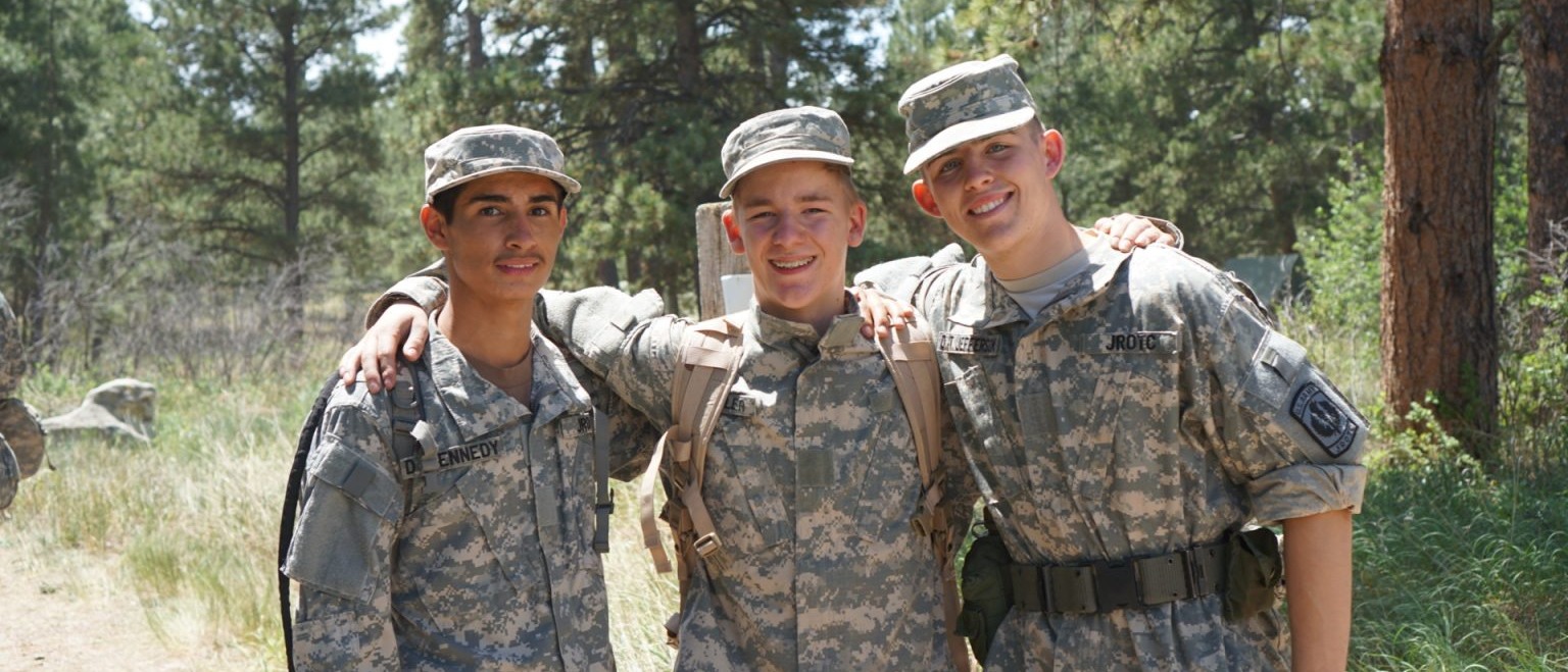 students in military uniform