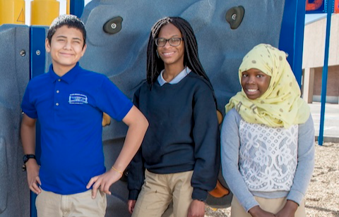 students posing