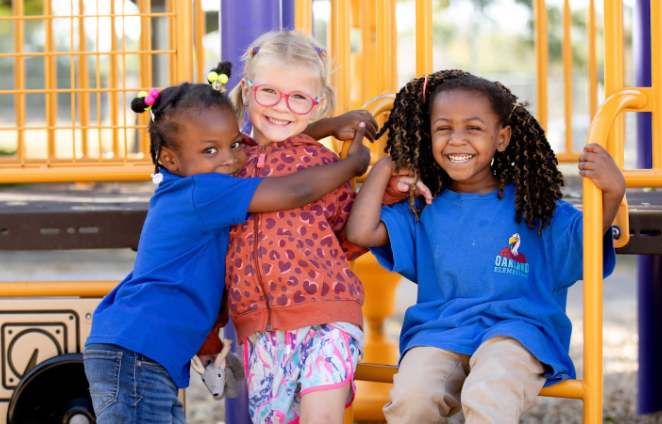 Students on Playground Posing