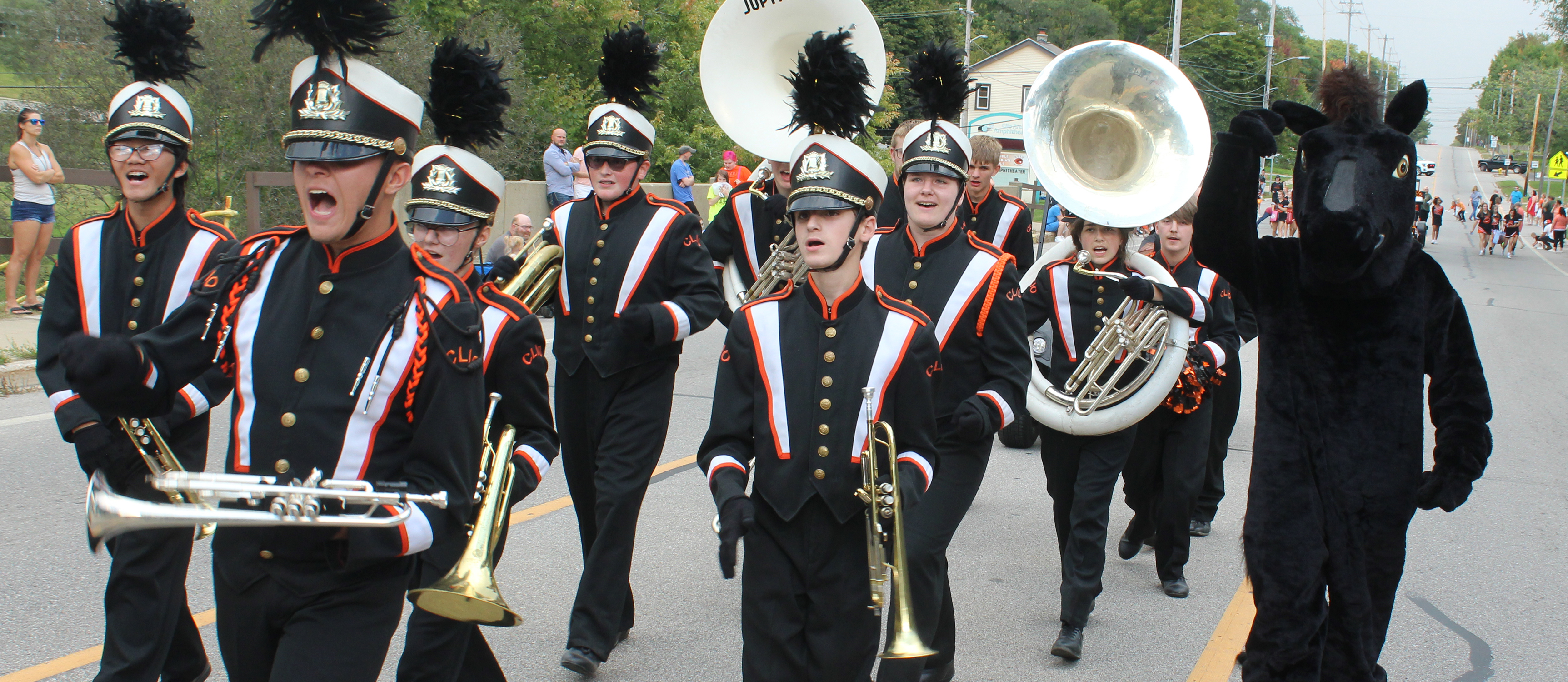 Photo of CHS band marching in Homecoming Parade