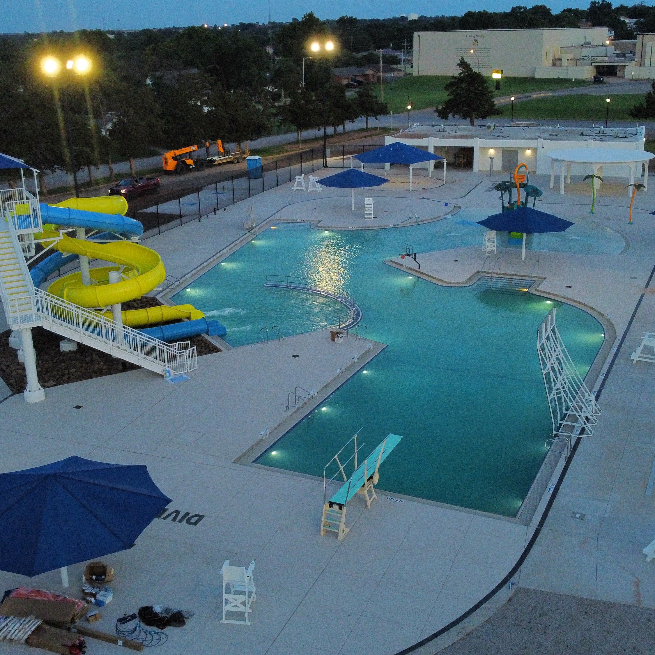 pool at night