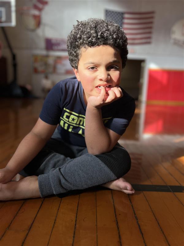 kid posing to camera