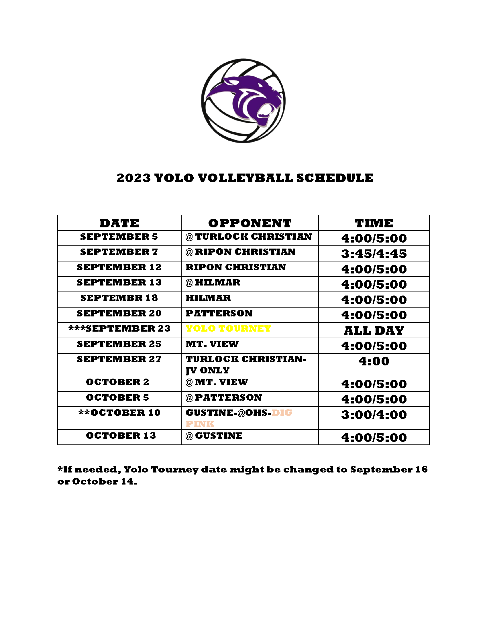 YMS Soccer Schedule- link to PDF