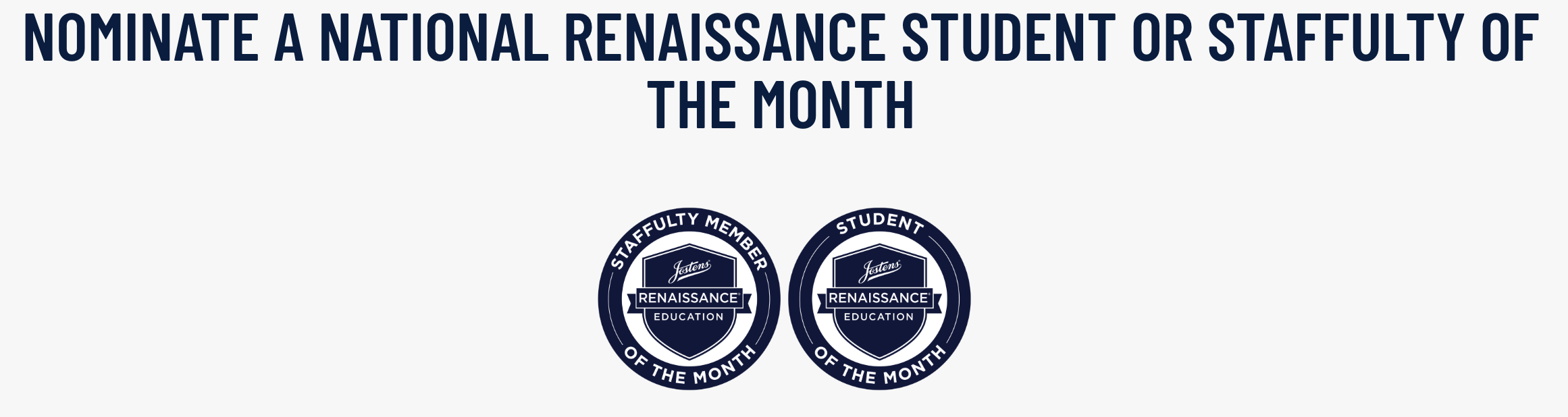 STUDENT/ STAFFULTY OF THE MONTH