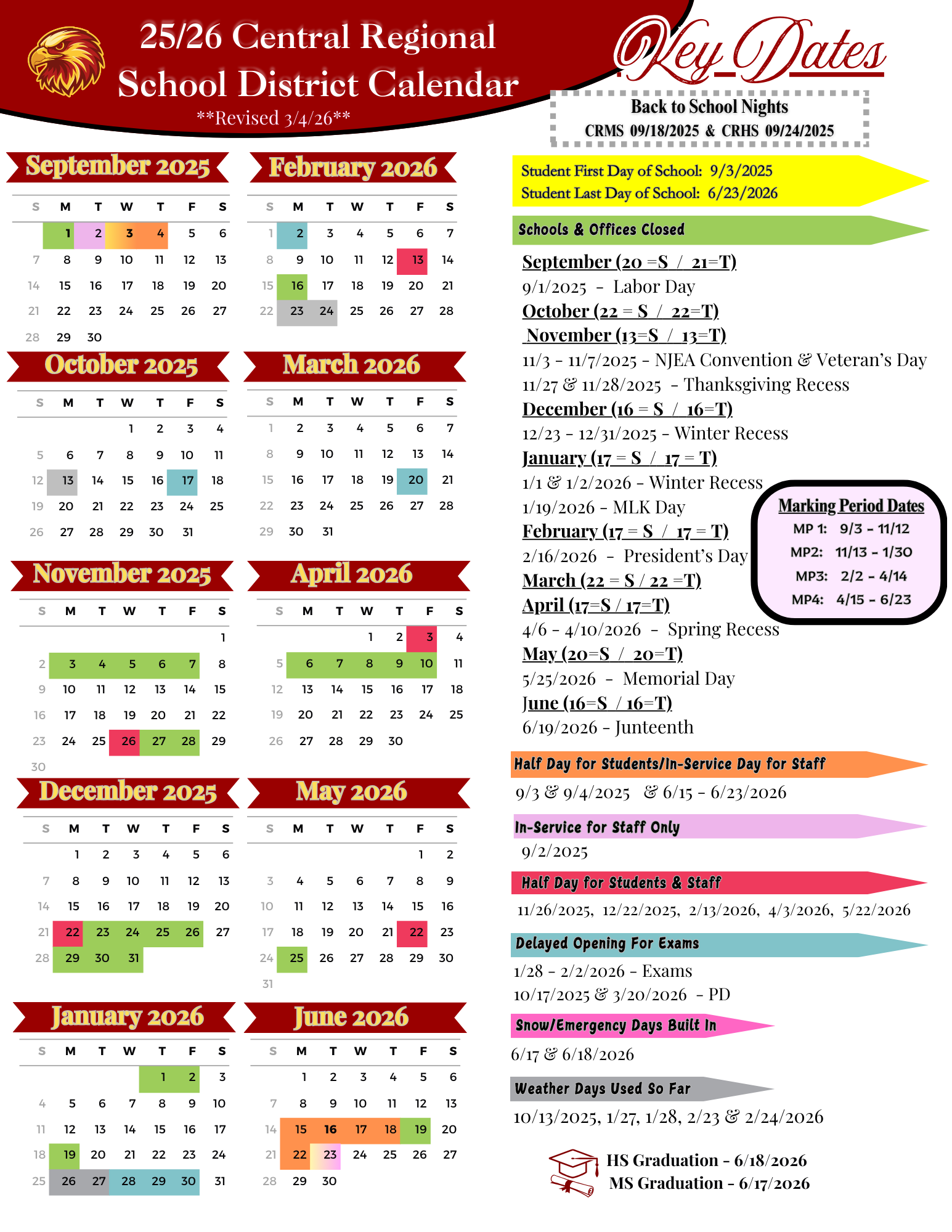 25-26 Revised 3/4 Calendar