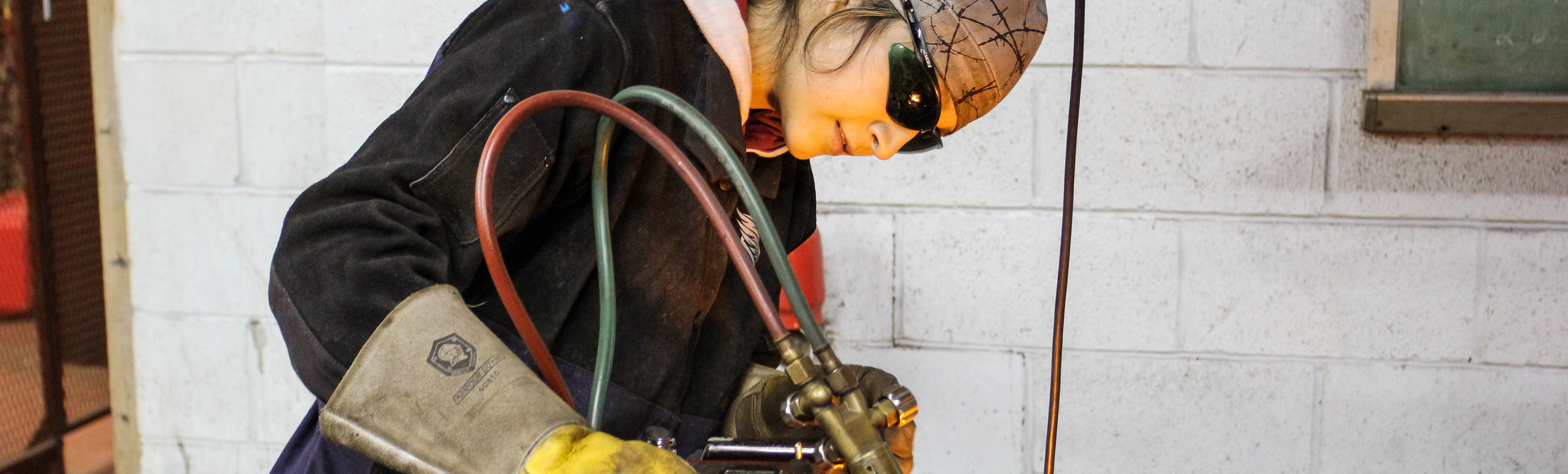 Student welding