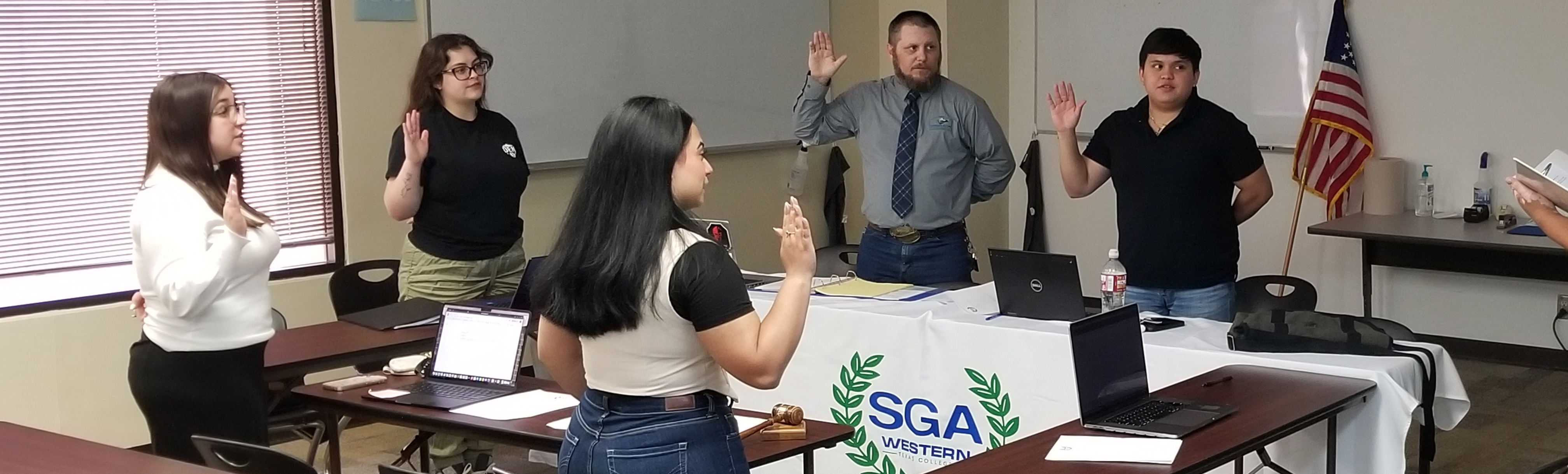 SGA Officers being sworn in
