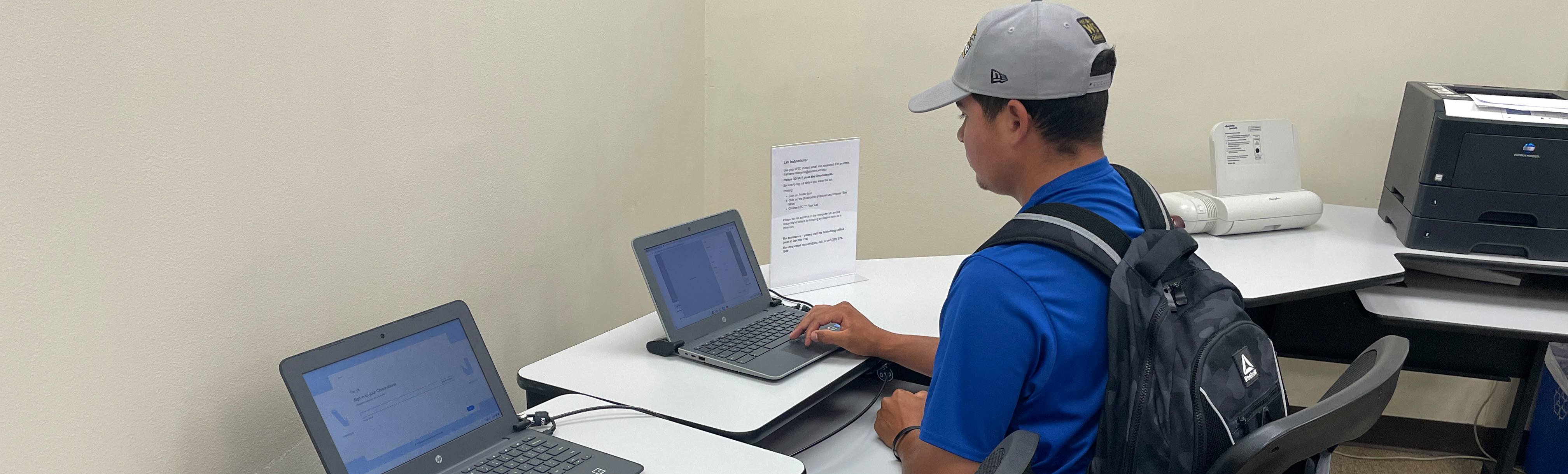 Student using computer