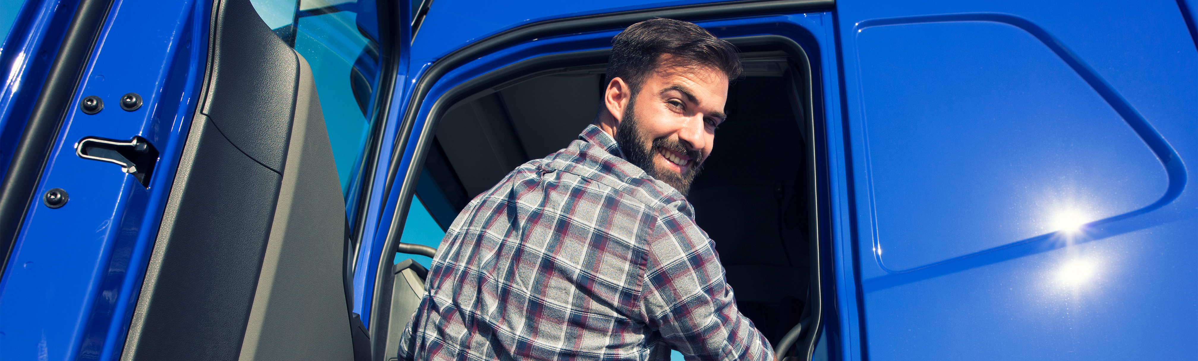 Man entering truck