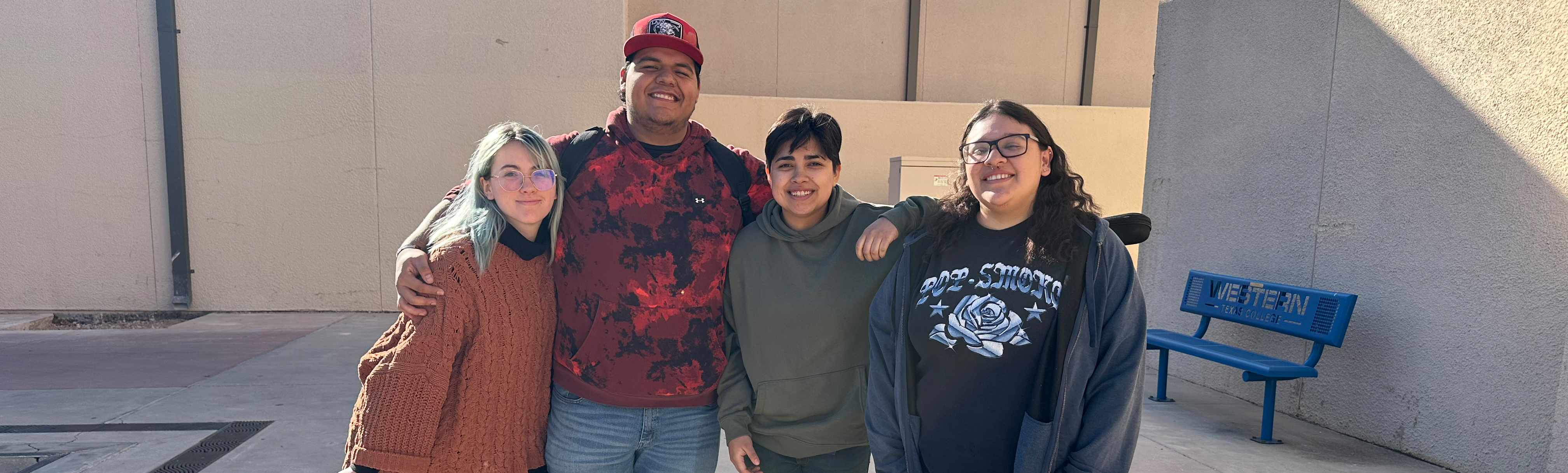 4 students on WTC campus