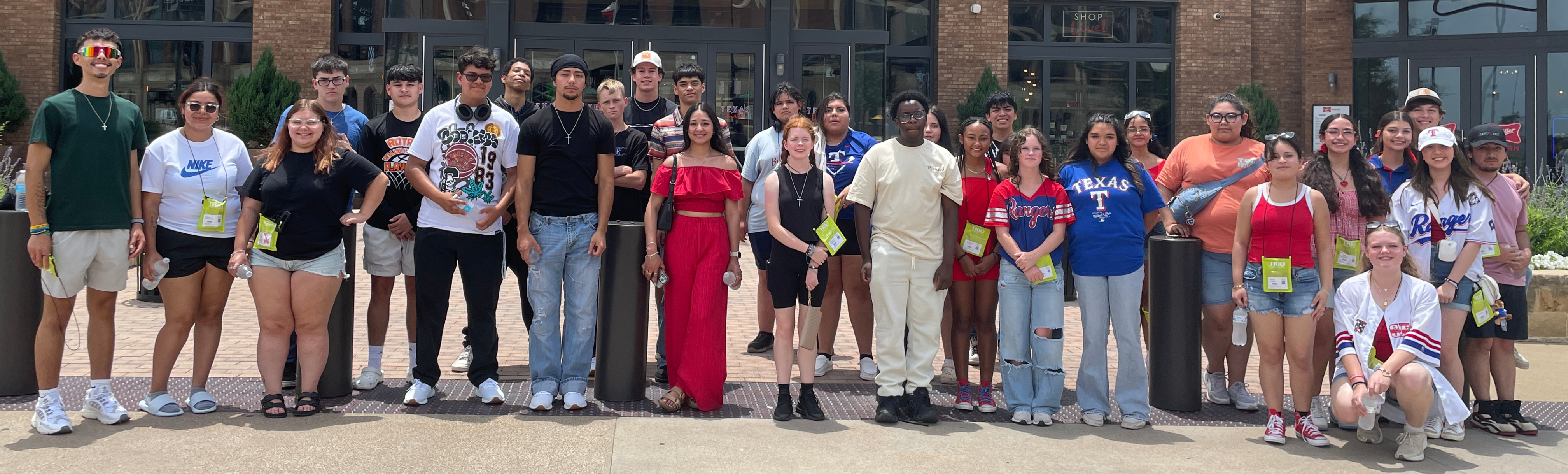 Students at Texas Rangers stadium