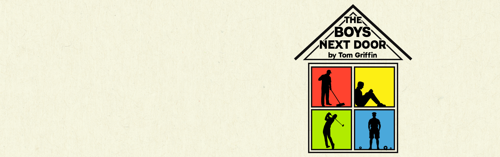 Graphic for the Boys Next Door play with varying silhouettes