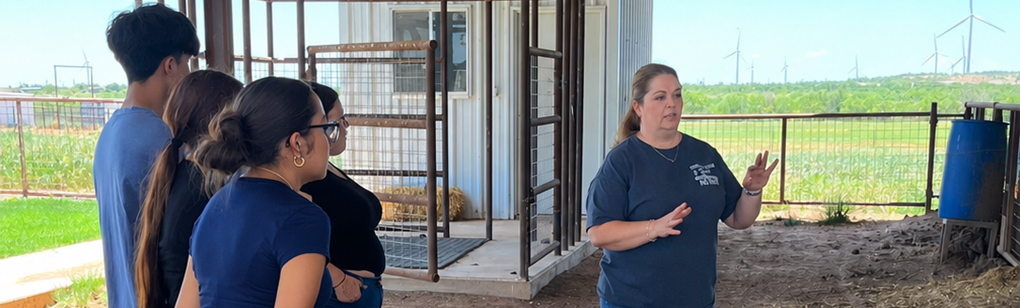 Jessica Colvin giving Ag presentation to students