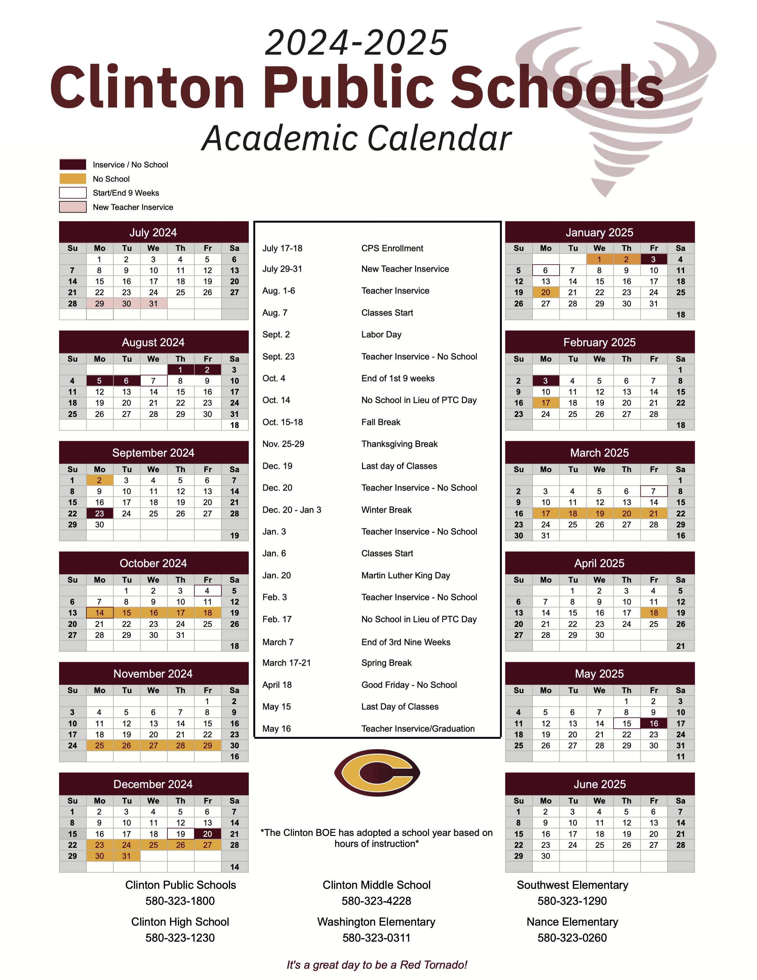 2024-25 Academic Calendar