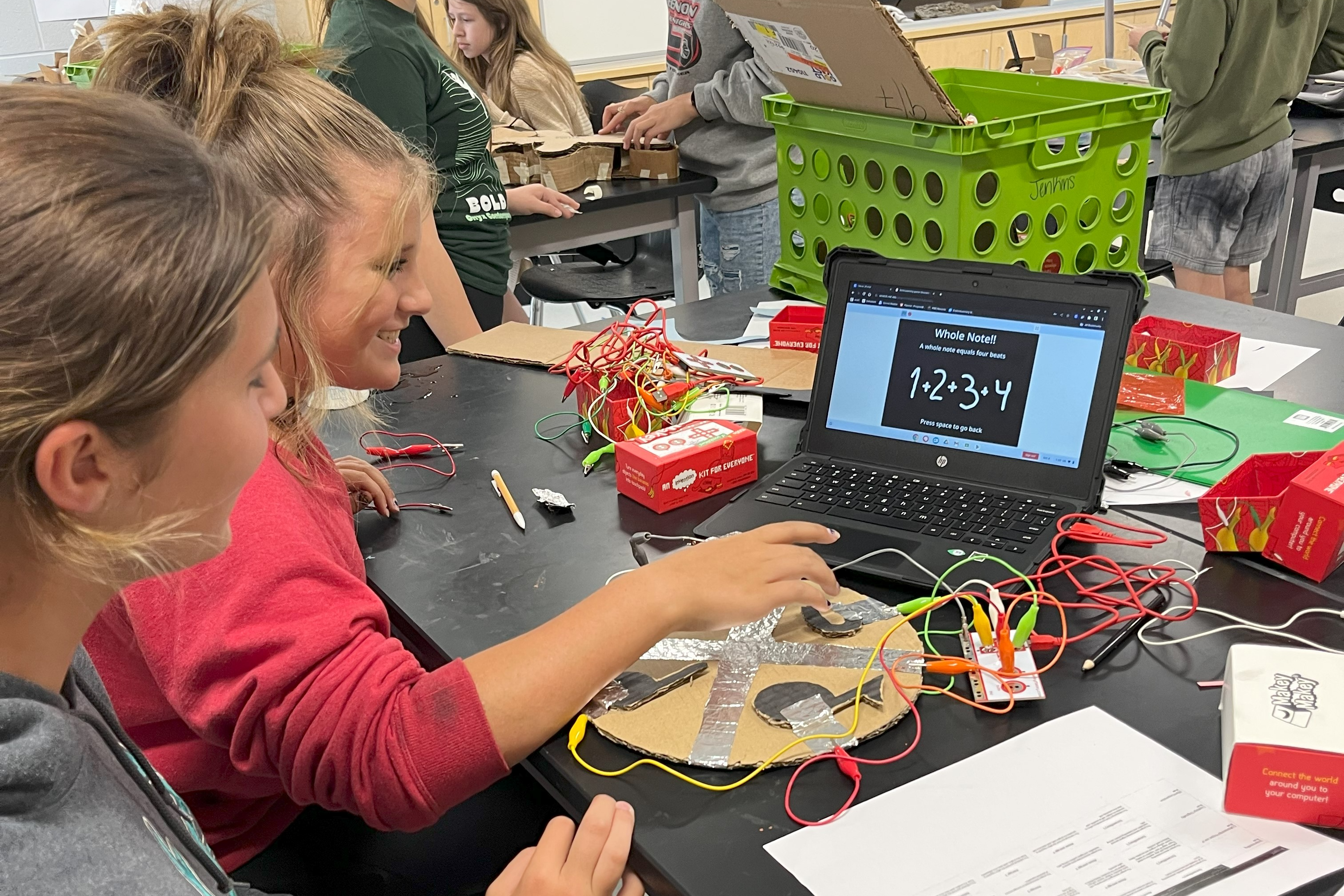 Students working together on STEM project