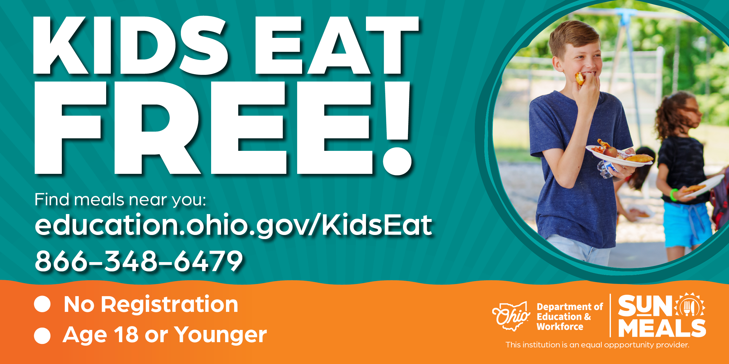 Kids eat free flyer. 