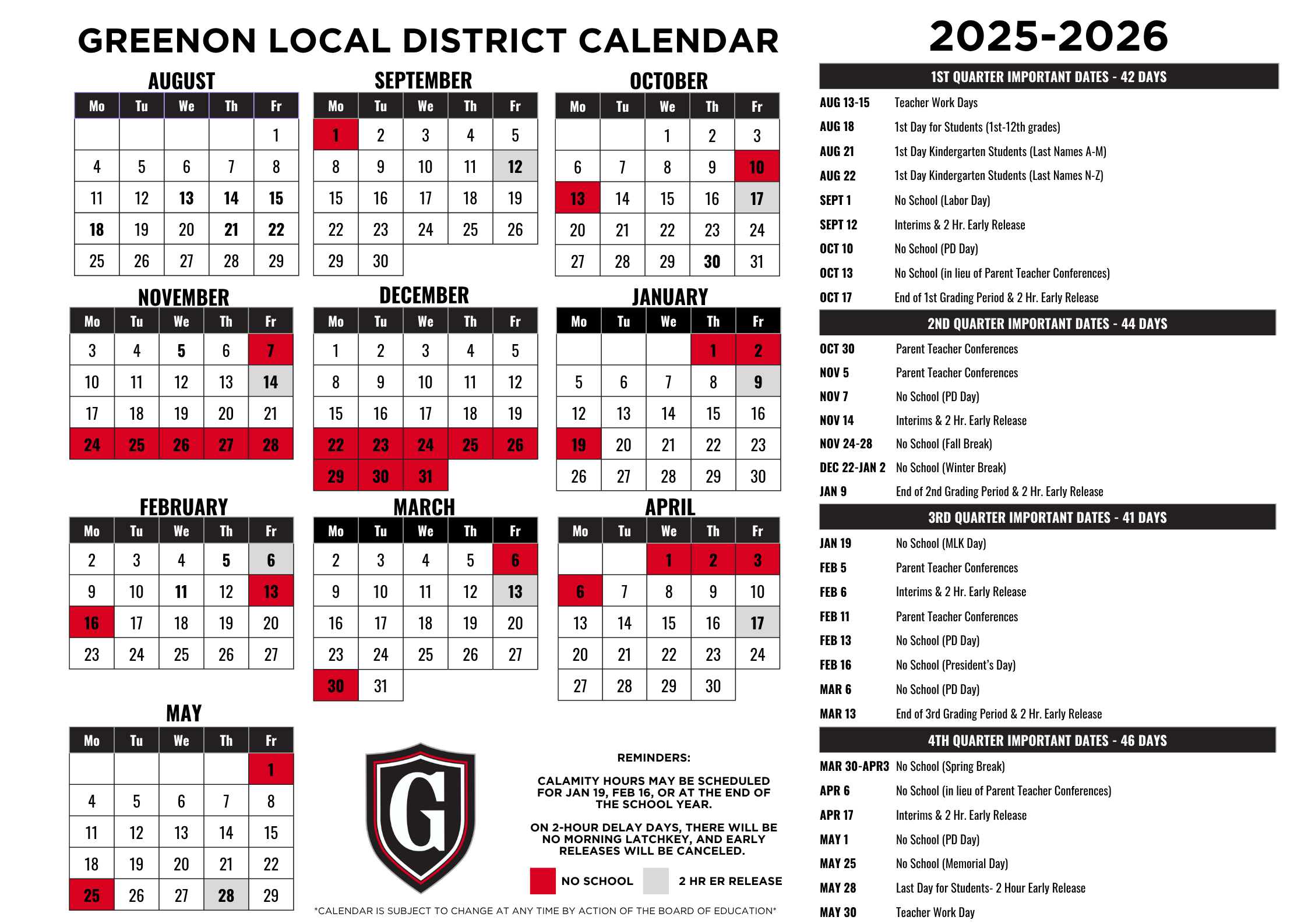 District Calendar