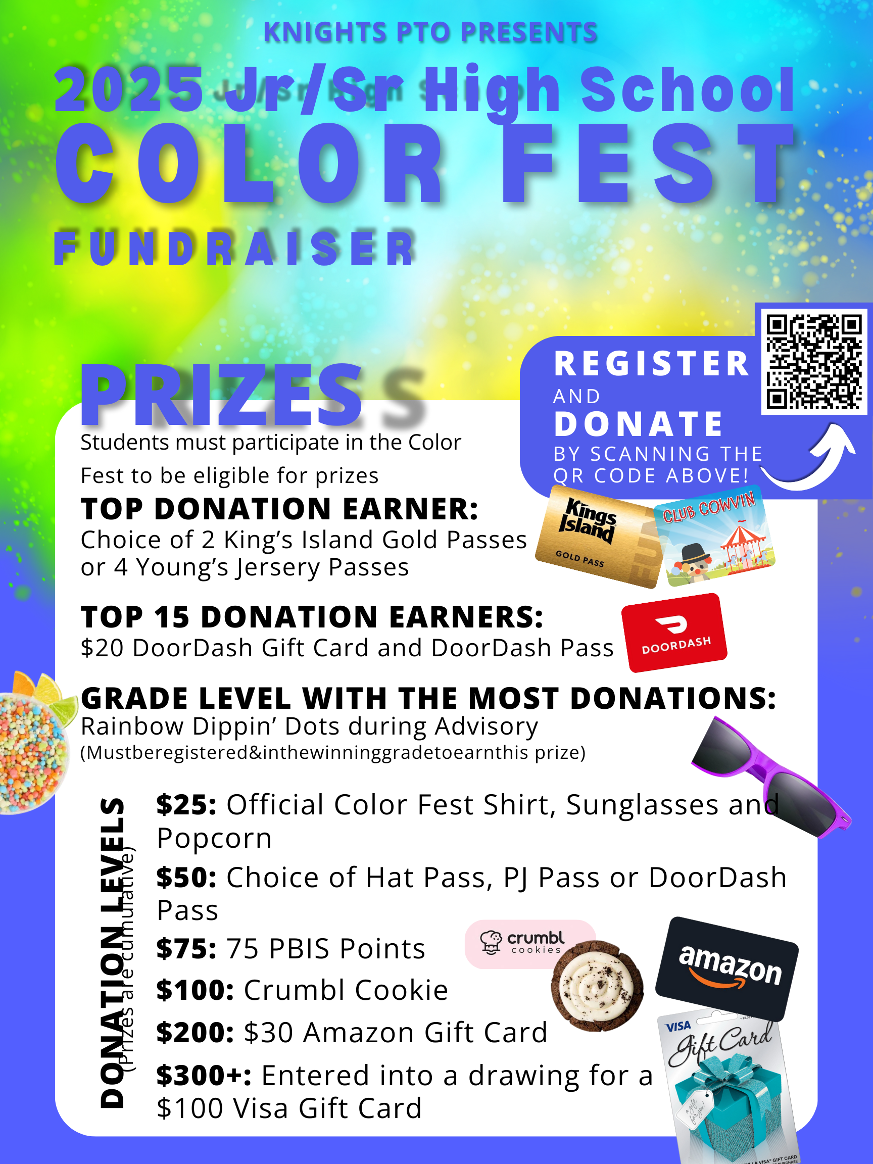 Color Fest Prize Levels