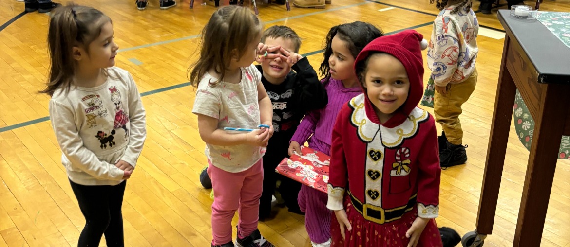 Young children at holiday party