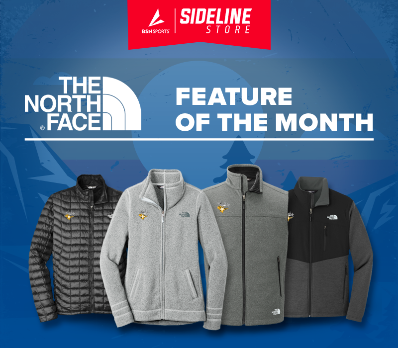 Hey, Elks fan!     Coming off the sidelines is February's Feature of the Month: The North Face! For comfort, style and performance. The North Face can't be beat—so head over to your Sideline Store now and get after it.     Check us out on social to learn more. Go Elks!