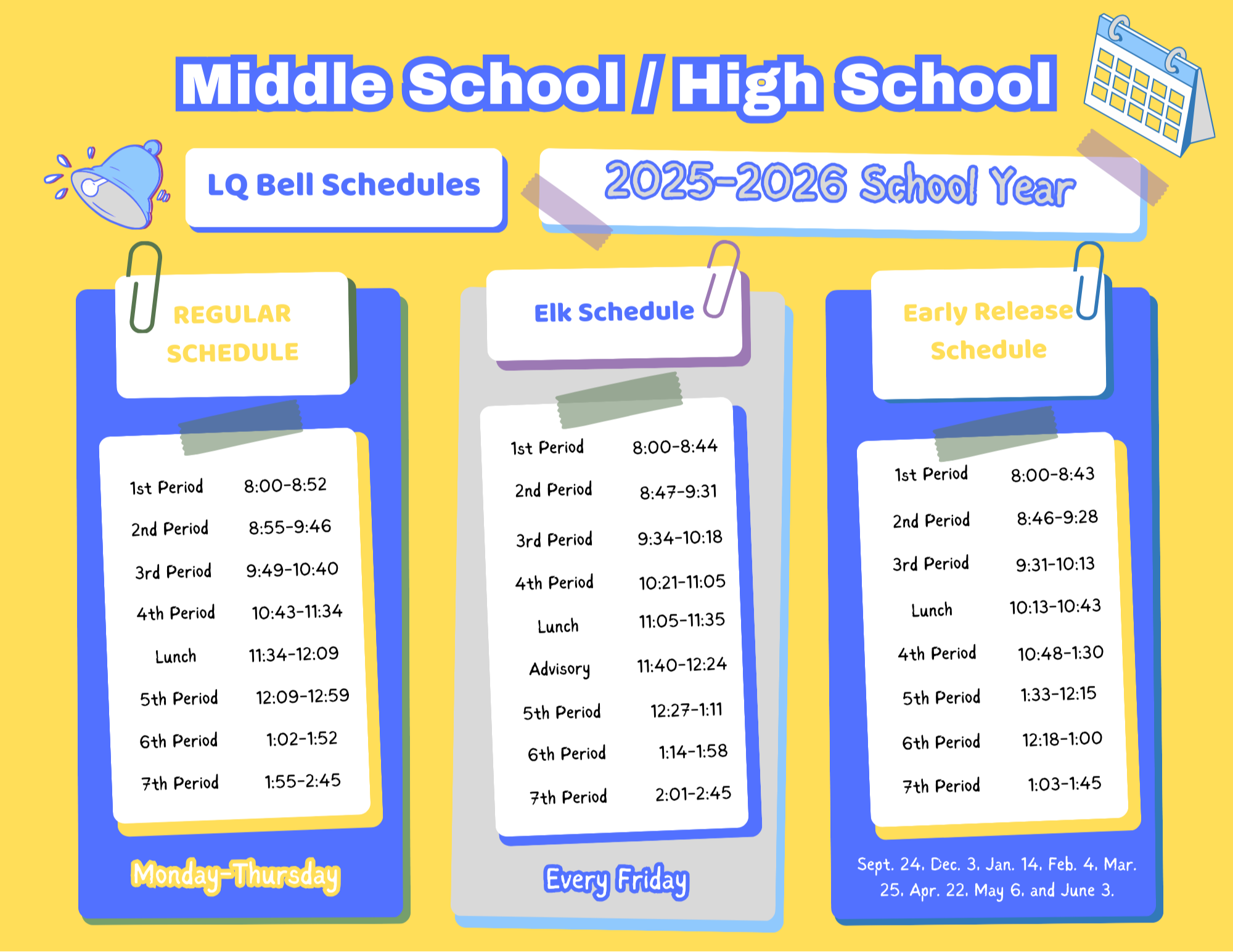 High School Schedule