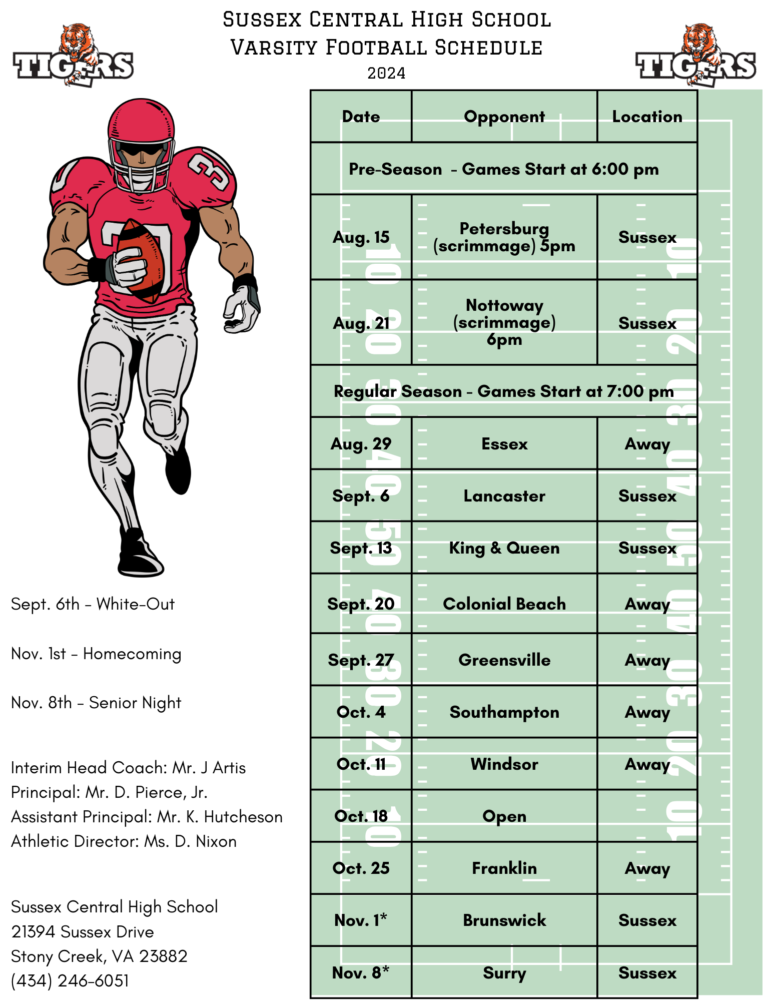 Varsity Football Schedule