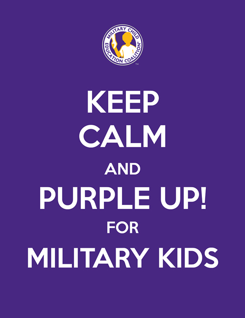 Keep Calm and Purple Up! for Military Kids Meme
