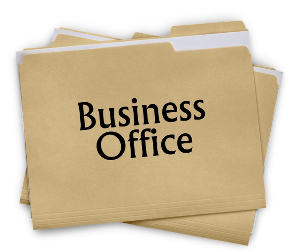 folders with the words Business Office