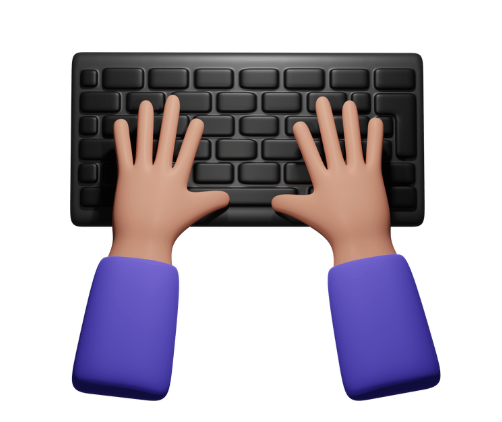typing hands