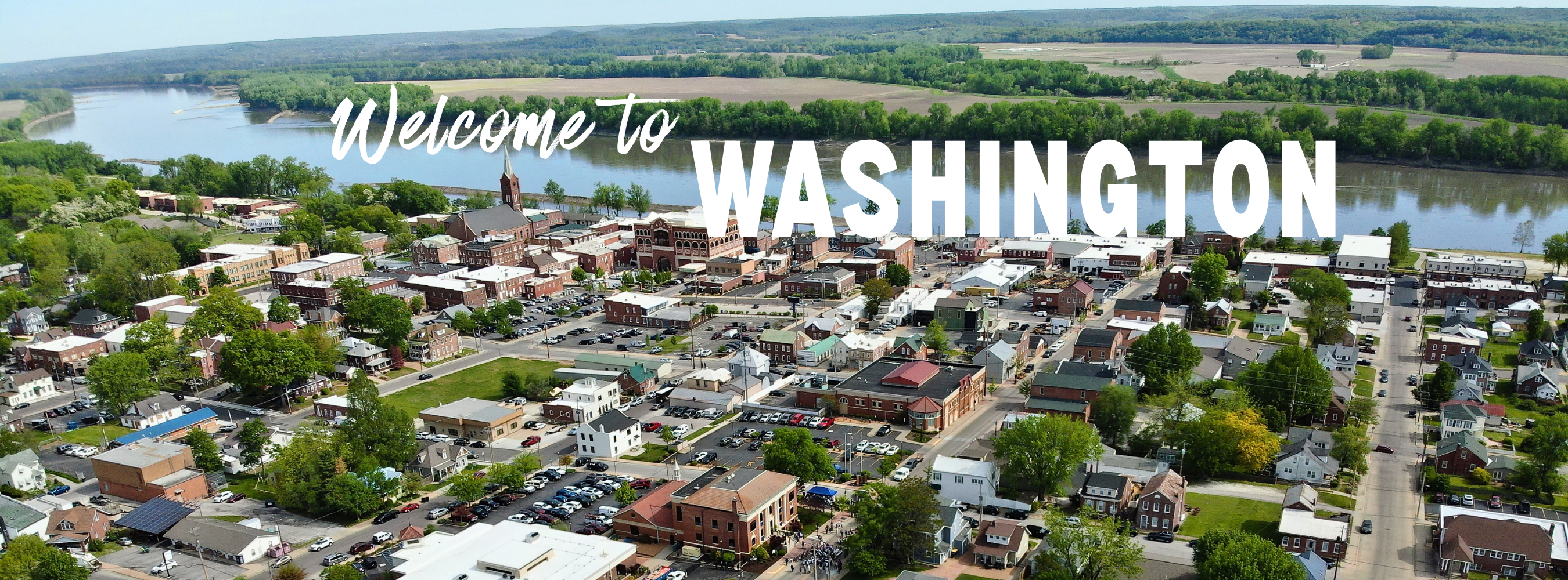 Skyline view of the City of Washington with text reading "Welcome to Washington"
