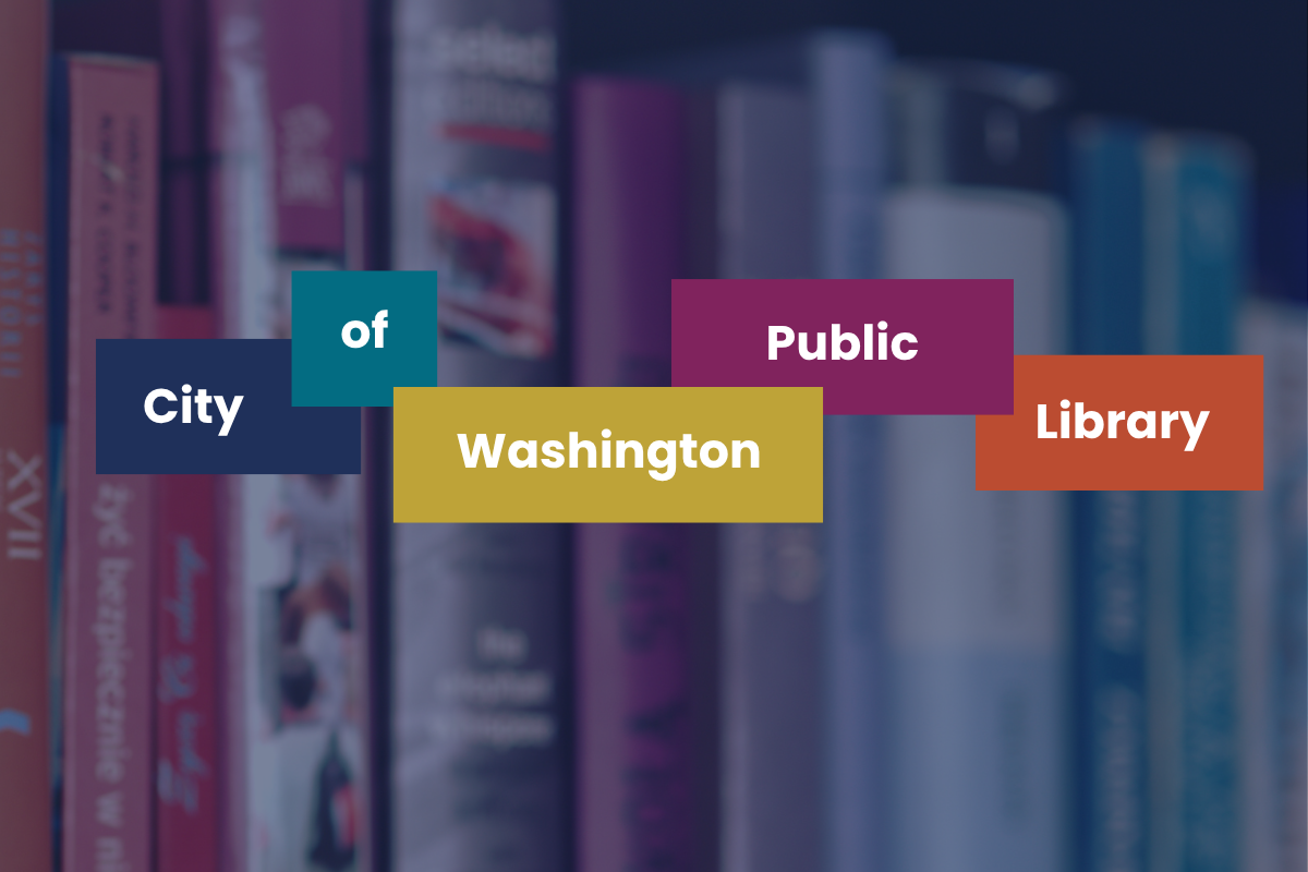 Colorful Books with Test reading City of Washington Public Library