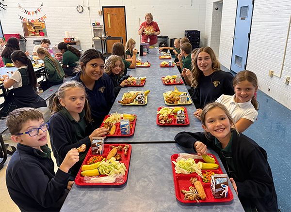 Tennis lunch with students