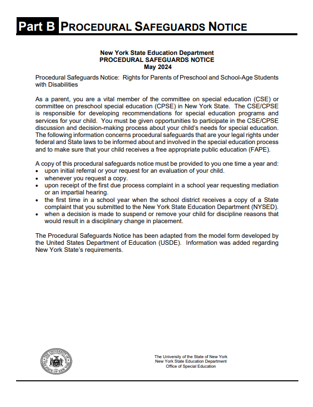 Procedural Safeguard Notice