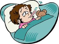 illustration of a kid sick