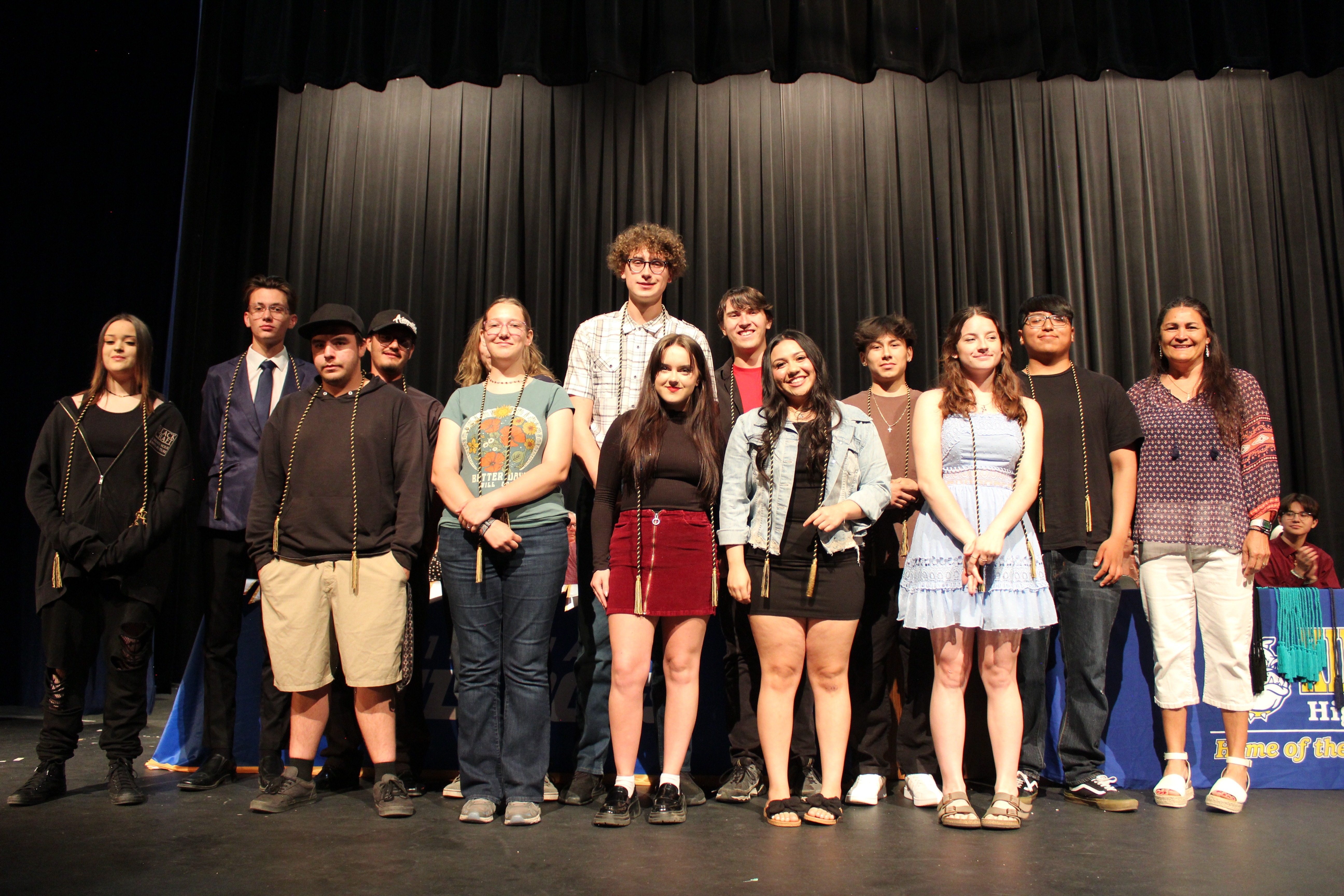 Ms. Gonzalez is pictured with students who received a Business CTE Cord for being a program completer during 23-24 school year senior awards.